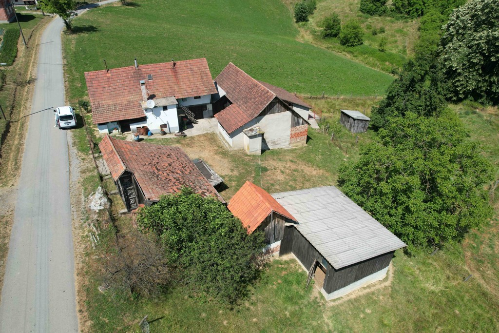 Kuća sa gospodarskim objektima sa livadama i oranicama u Dišniku